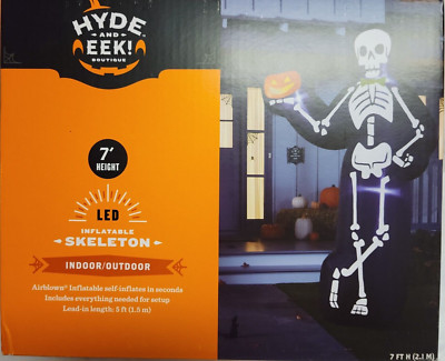 Hyde Eek 7ft Halloween Inflatable Skeleton Light Up Airblown Yard Decor LED