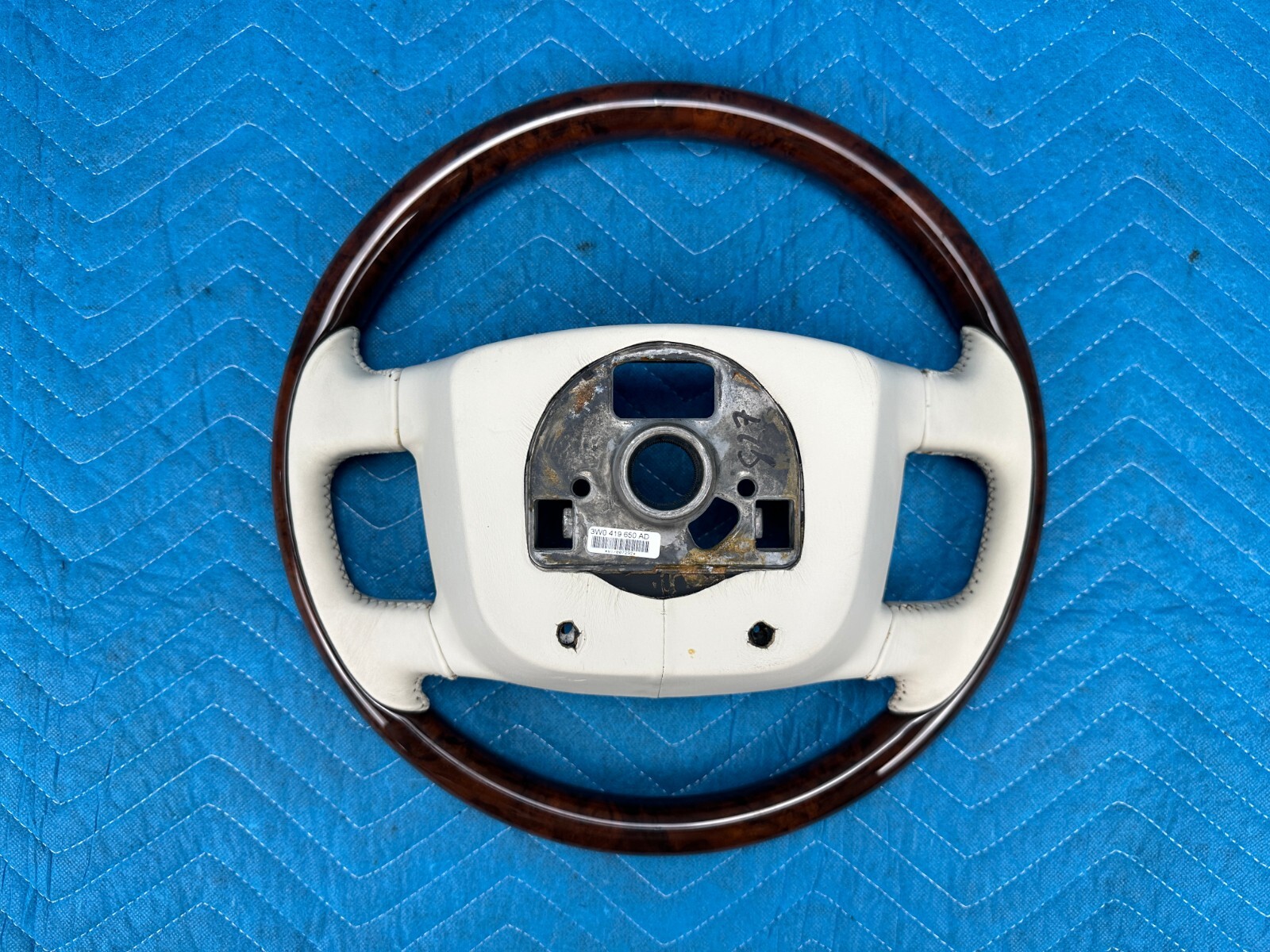 Bentley Flying Spur Steering Wheel w/ Wood Trim Burr Walnut Ivory 29k 2009 OEM