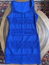 Women's  Mini Sleeveless Dress. Soft Stretch Fabric . Blue Color. Medium Size
