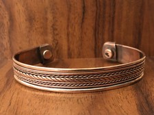 Copper Magnetic Bracelet Athritis Pain Ancient Therapy Energy Cuff Bangle Rope
