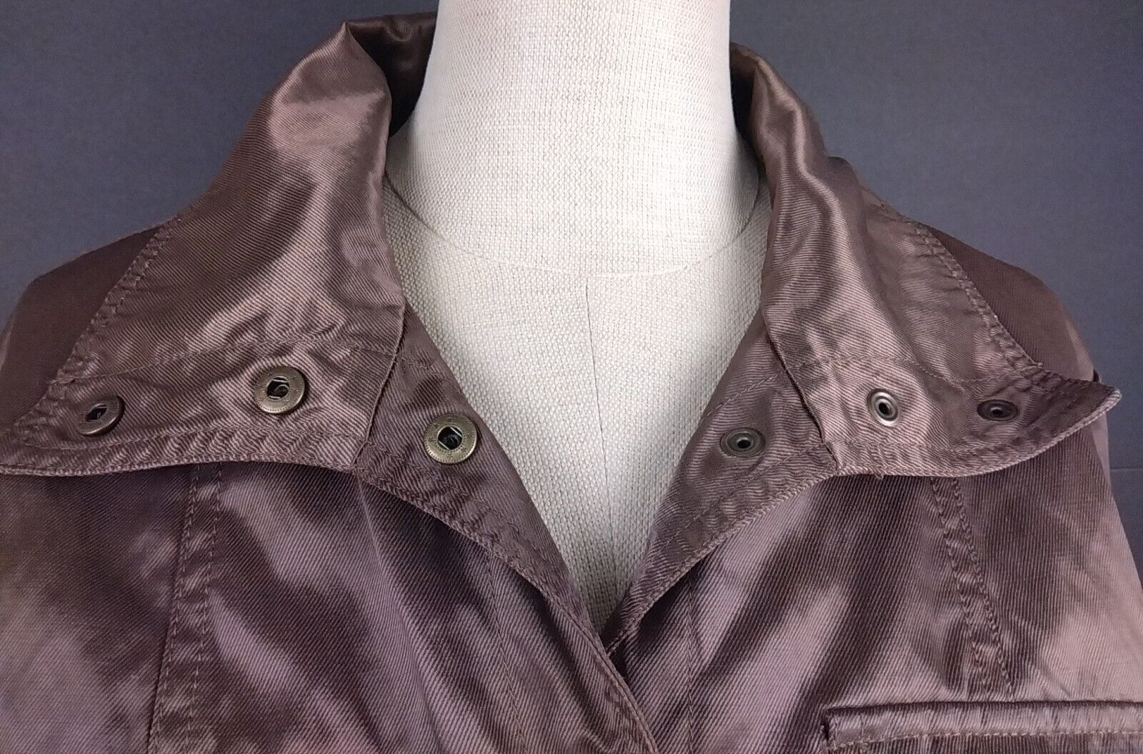 Ruby Red Snap Front Blazer/Jacket Metallic Brown … - image 2