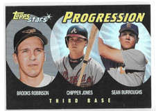 CHIPPER JONES BROOKS ROBINSON 2000 TOPPS STARS PROGRESSION P5 ATLANTA BRAVES