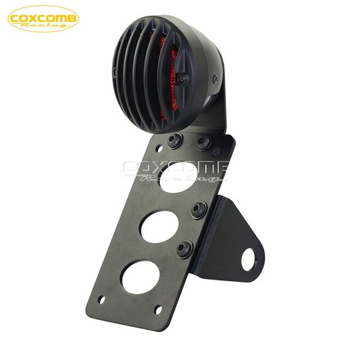 Side Mount Rear Tailight w/ License Plate Bracket For Harley Dyna Bobber Chopper - Picture 4 of 9