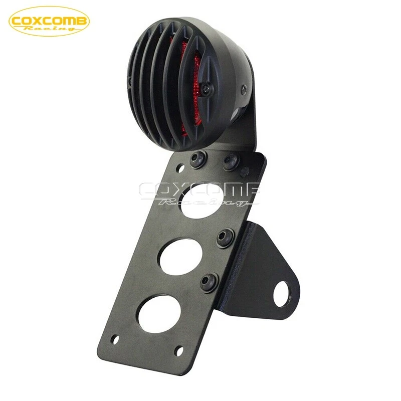 Luz trasera de montaje lateral con soporte de matrícula para Harley Dyna Bobber Chopper Foto 4 de 4