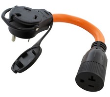 Adaptador conector doméstico 30A Piggy-Back TT-30 Plug to NEMA 5-20 de AC WORKS®