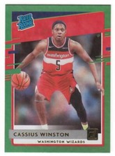 Cassius Winston 2020-21 Donruss Green Flood #249 RC Wizards Rated Rookies