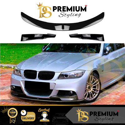 BMW 3er E90 E91 LCI Glanz Schwarz Front Splitter Lippe M Sport Kit 2008-2012