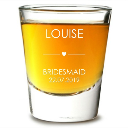 Personalised Engraved Shot Glass Wedding Gift Mother Father bride groom