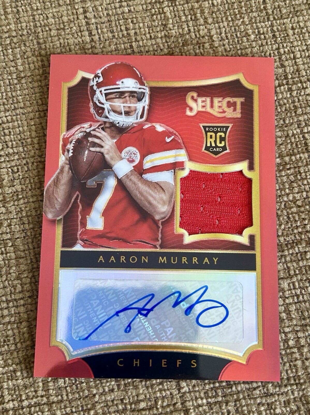 2014 Panini Select Jersey Red Prizm /30 Aaron Murray #223 Rookie Auto RC Patch