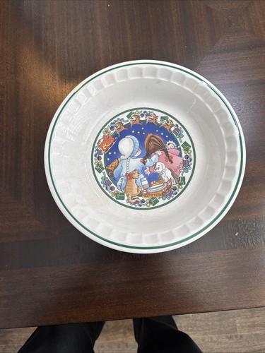Vintage Watkins 1989 geriffelte Keramik tiefe Schale Tortenplatte