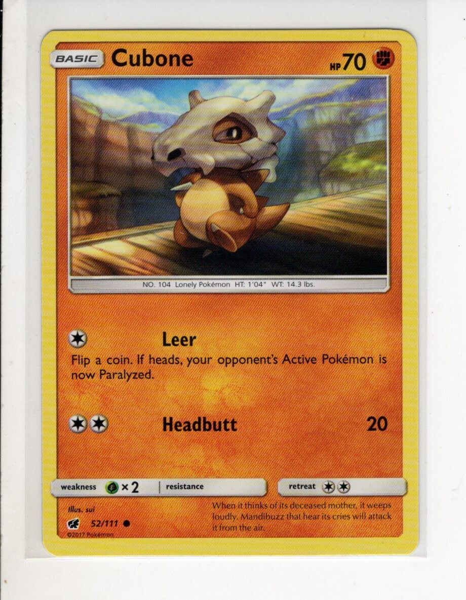 CUBONE CRIMSON INVASION SET POKEMON CARD 52/111 NM/M