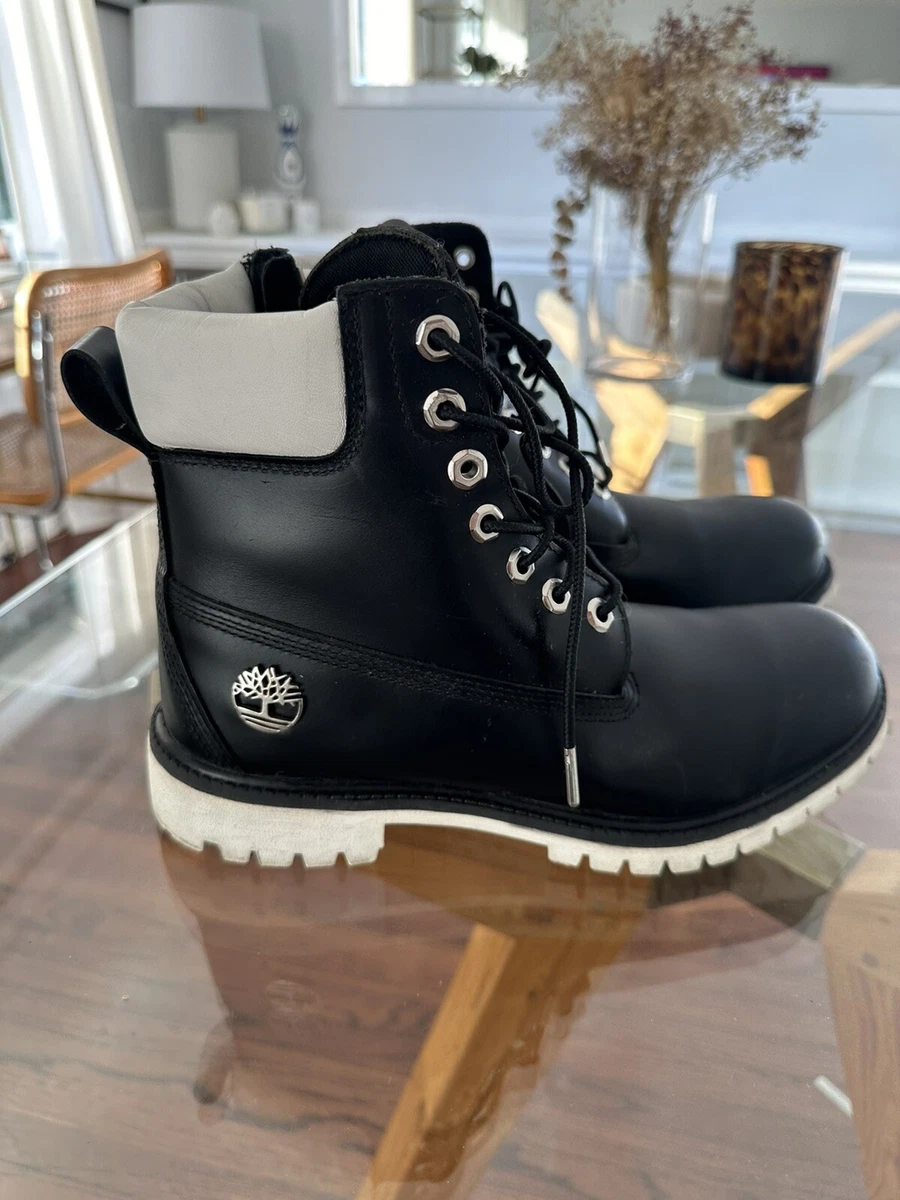 Timberland X Stussy Limited Edition 6in Boot w/ Side Zip Black & White 42