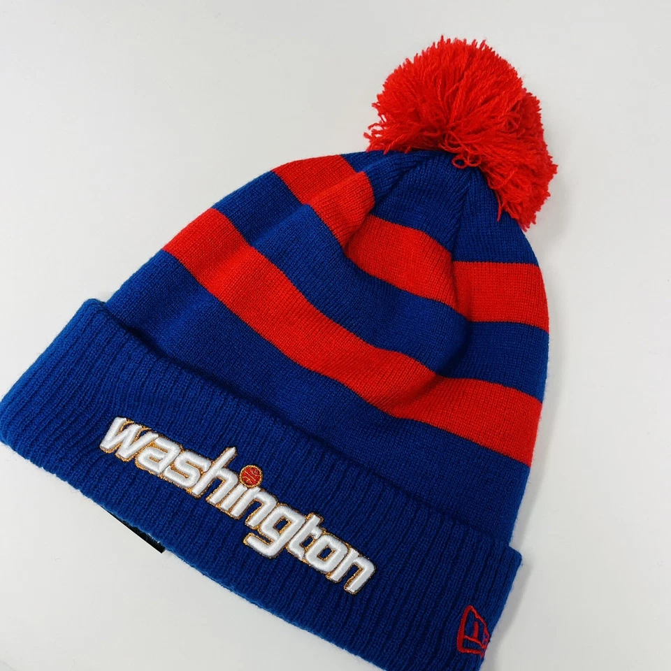 Мужская зимняя шапка-бини тобогган New Era NBA Washington Wizards City синяя красная OSFM - Изображение 3 из 4