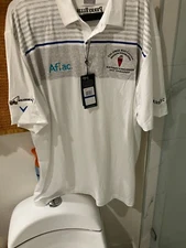 Callaway Opti Dri white AFLAC duck  Mastec   golf polo   Shirt men's XL NWT