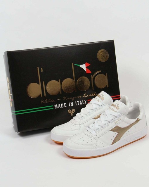 diadora borg elite gold trainers in kangaroo