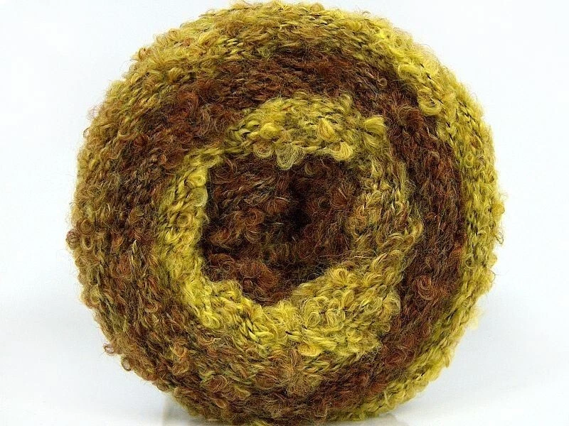 Boucle Fun Cake Yarn 77385 Ice Yarns Brown Green Mohair Bl CenterPull 150g 328y - Image 3 of 4