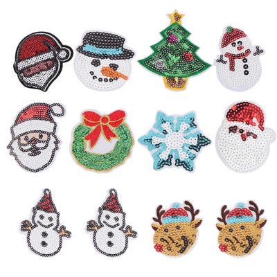 20 Pcs Santa Eisen Auf Patches Schneemann Patches Kleidung Nähen Patch