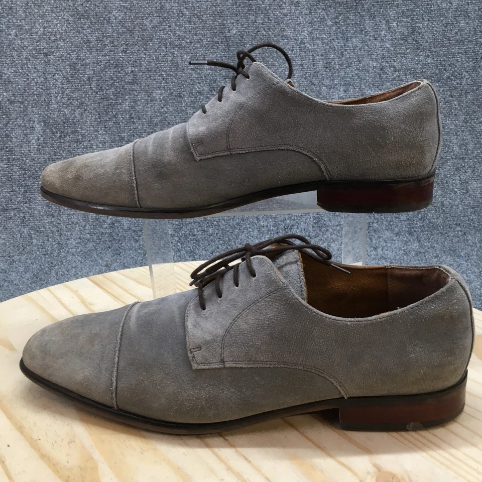Florsheim Dress Shoes Mens 12 D Oxford Gray Suede Round Toe Lace Up Casual - Изображение 2 из 4