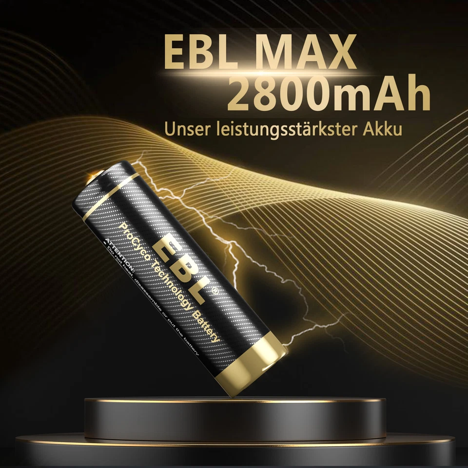 EBL AA 1,2V AAA Wiederaufladbare Akkus NIMH Batterien Rechargeable Ladegerät - Bild 4 von 4