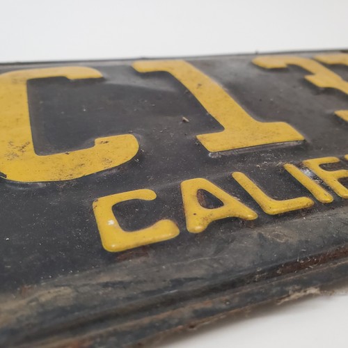 Vtg 1951 California License Plate Original Black & Yellow 8C1314 6 Digit Rustic - Foto 3 di 10