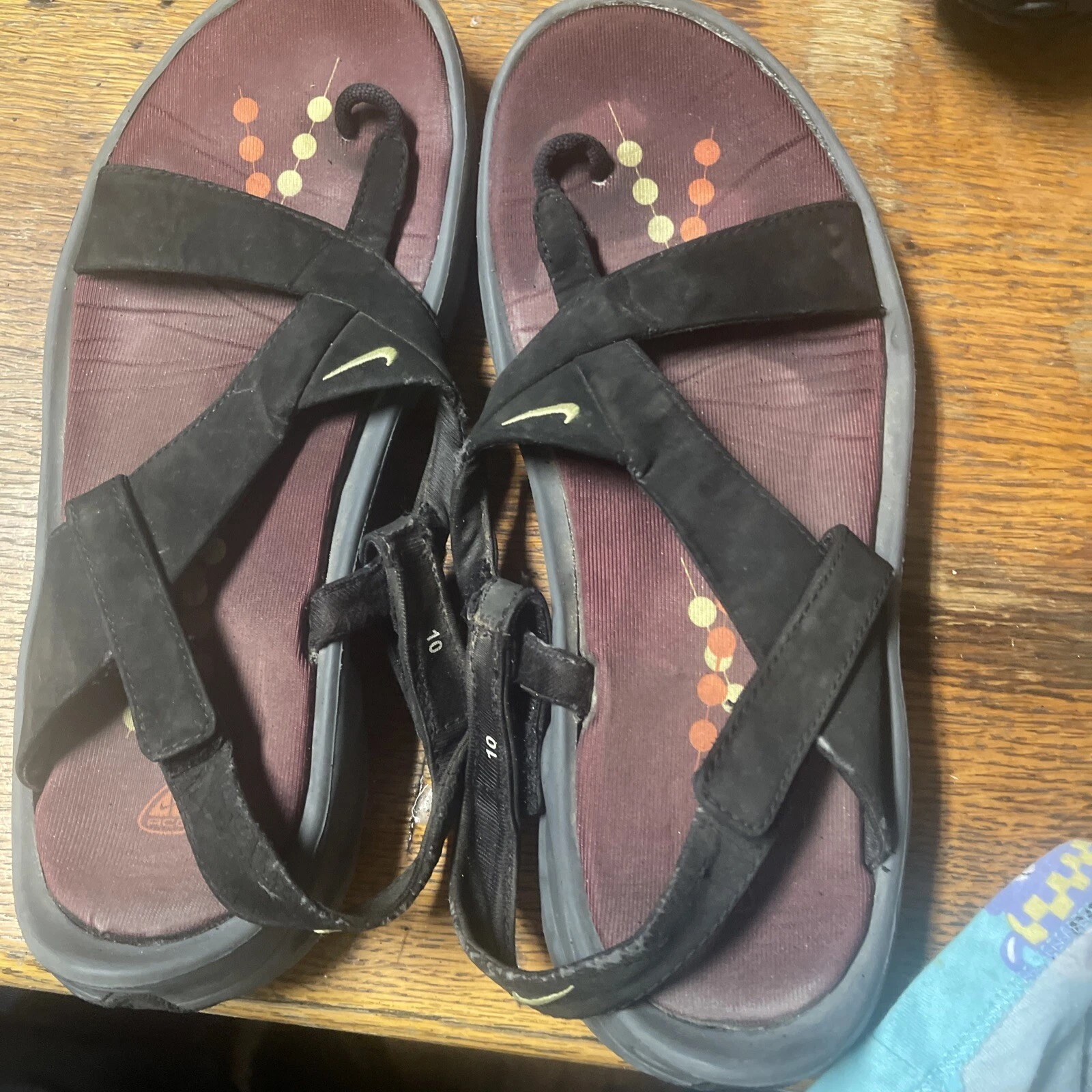 Nike 302187 ACG sandali sportivi neri con cinturino alla caviglia marrone da donna taglia US 10