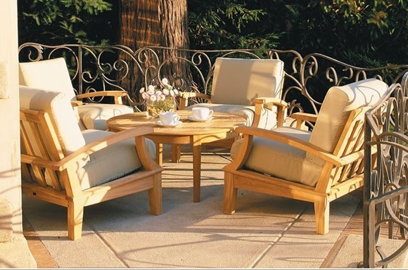 PC TEAK WOOD DEEP SEAT GARDEN OUTDOOR PATIO SOFA SET SOMER - Main Image