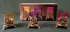 Royal Limited Votive Candle Holder Set – Decorative Floral Design – New