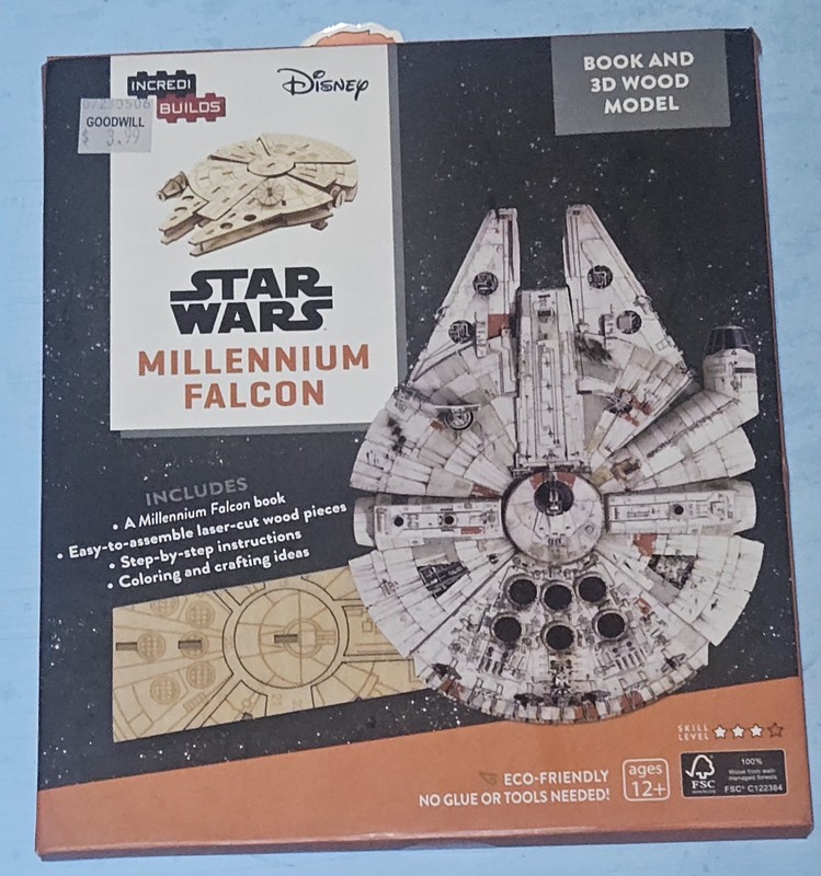 Star Wars Millennium Falcon 3D Wood Model New Sealed