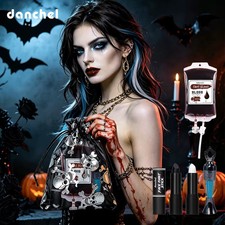 5pcs Halloween Makeup Kit Fake Blood Eyeliner Face Paint Stick Black White Lipst