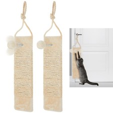 2 PCS Cat Scratcher Door Hanging 19.3x5.5 Inch Wall Mounted Sisal Pad Toy