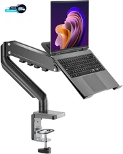 Laptop Desk Mount with Gas Spring Arm,2 in 1 Laptop Monitor Stand for 12-17 Inch