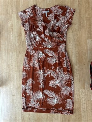 Bravissimo Really/super curvy Burnt Orange Printed Princess Seam Bodycon Dress