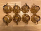 Indiana Carnival Glass Iridescent Marigold Harvest Grape Vintage Punch Bowl Cups