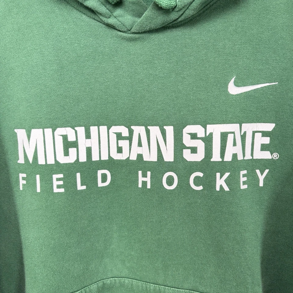 Michigan State Spartans Field Hockey Nike Hoodie Adult Size Small Green - Image 4 of 4