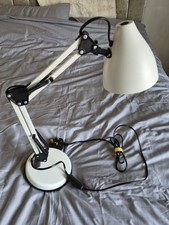 Wilkos White Anglepoise Desk Lamp.Adjustable Arm & Head.