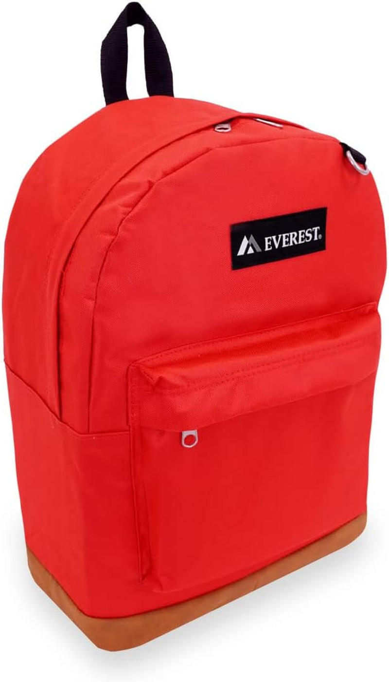 Suede Bottom Backpack, Red, Large