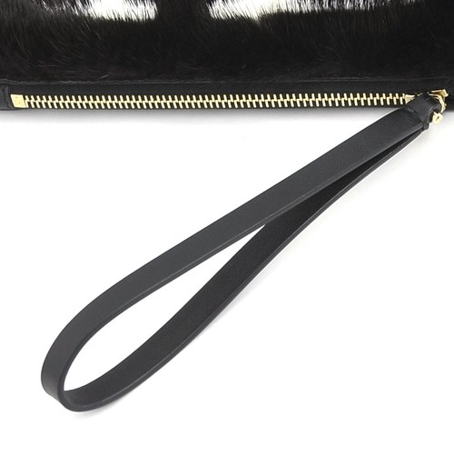 Auth Valentino Garavani Clutch Bag Pouch Black White Fur/Leather - e59155g - Picture 8 of 11