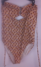 Time And Tru Brown Multi Colored 1 Piece Swim Suit Size L 12-14 - New. 51