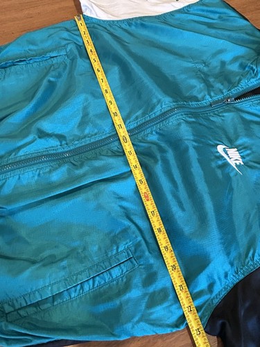 VTG 90's Nike Tracksuit Windbreaker Jacket Zip Aqua/White Black Size M Read - Picture 19 of 19
