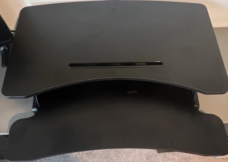 Black Adjustable Height Standing Desk with Keyboard Tray
