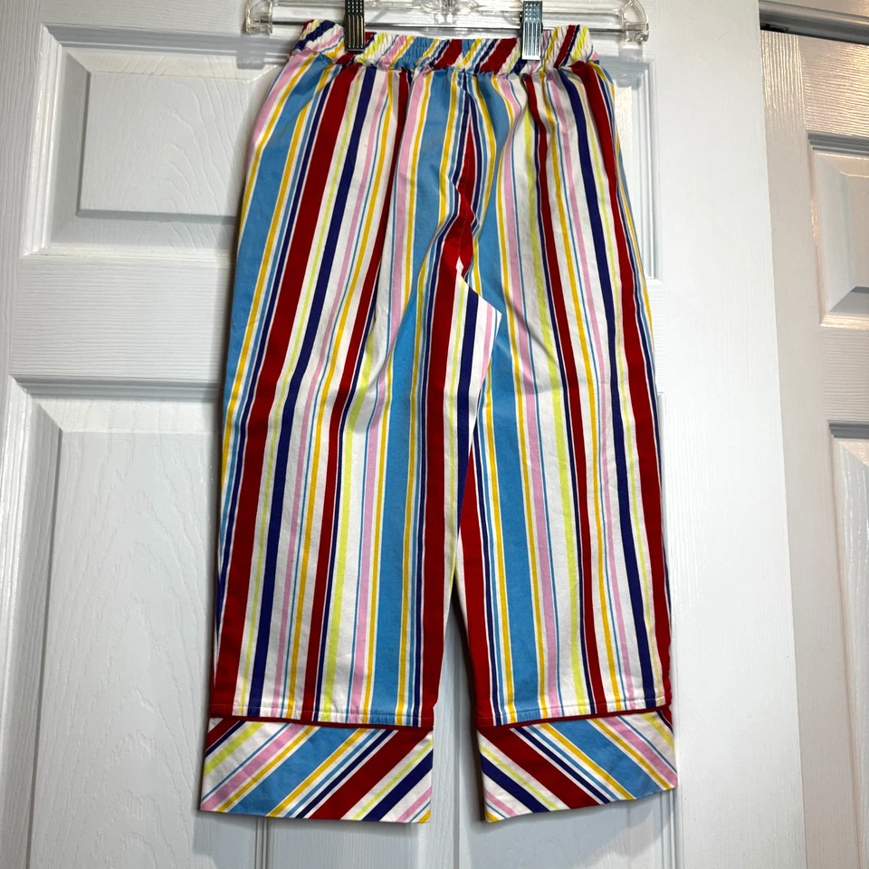 Calça Hanna Andersson Meninas 140 Vertical Listrada Colorida Y2K Punho Dividido Tubulação - Imagem 4 de 4