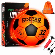orientfire Light Up Soccer Ball, Rechargeable Glow in Standard, Multi-color