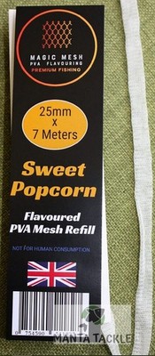 NEU Magic Pva Mesh Sweet Popcorn Geschmack Karpfen Mine 25mm 7m schmal