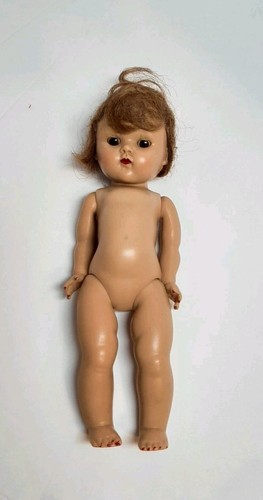 Vintage Ginny Doll From Early 1950s Strung Straight Leg Non Walker Needs TLC