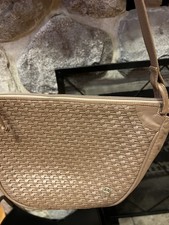 etienne aigner woven shoulder bag beige zip i...
