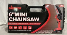 Gardtech 6 Inch Cordless Mini Chainsaw High Power & Portable - Red/Black