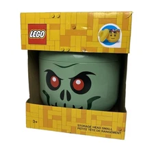 LEGO Green Zombie Storage Head Small Container 7" x 6" - Brand New Ages 3+