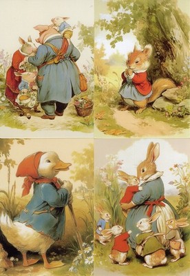 Blanc-Karten 4er Set * MÄRCHEN * Basierend auf Beatrix Potter * Scrapbooking- od