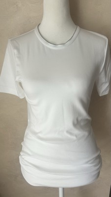 BRUNELLO CUCINELLI Women s White Ribbed Monili Trim Top Size L