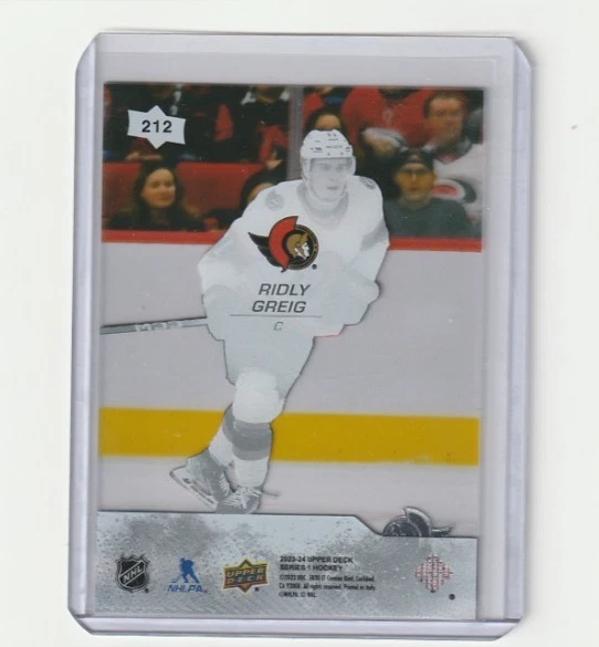 2023-24 Upper Deck Young Guns Clear Cut Ridly Greig #212 - Image 2 of 2